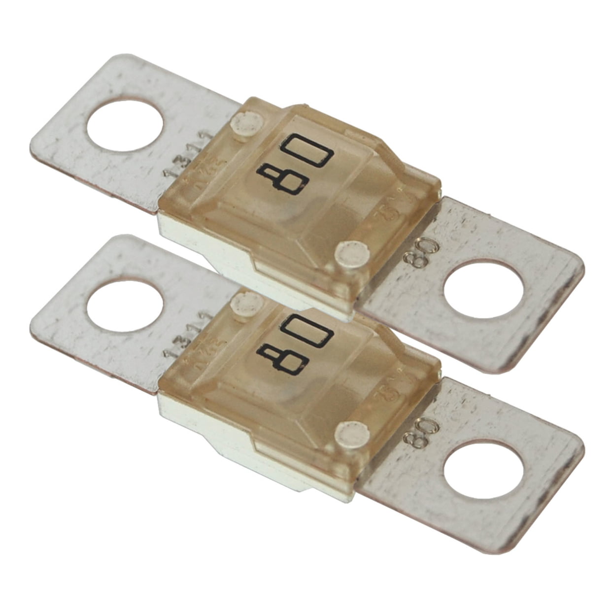 Blue Sea Systems 5255 AMI Fuse 80A White Pack of Two for 12V 24V 32V DC MIDI
