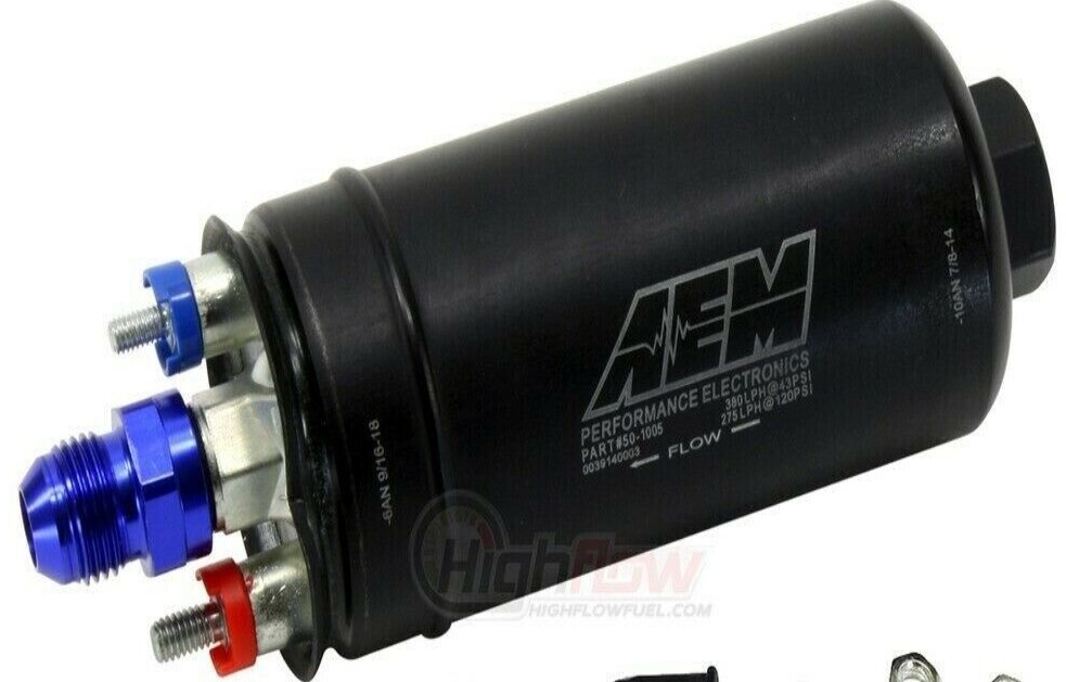 AEM Electronics 380lph Inline External High Flow Pressure Fuel Pump - 50-1005