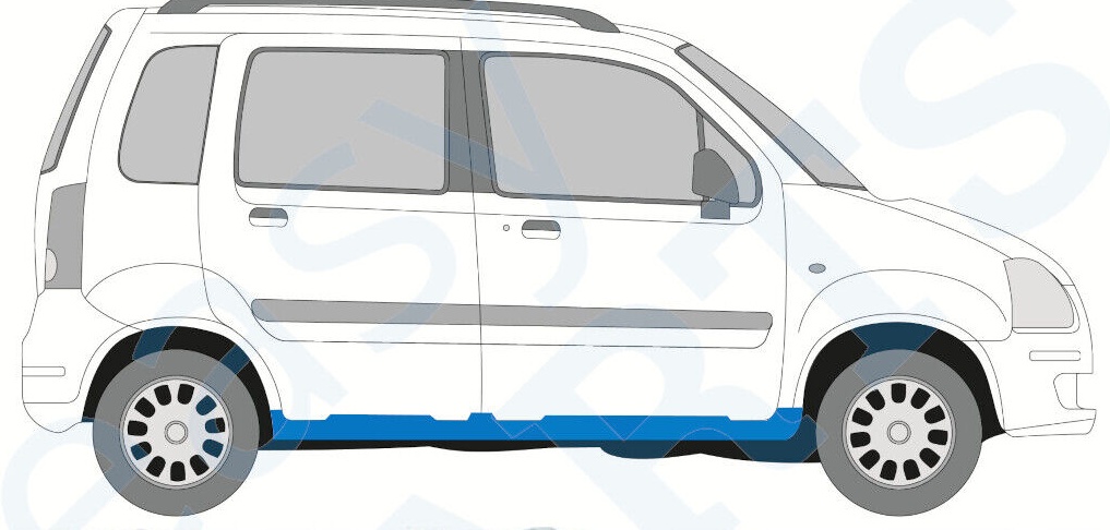 VAUXHALL OPEL AGILA SUZUKI WAGON R+ 2001-2008 FULL SILL REPAIR PANEL / RIGHT