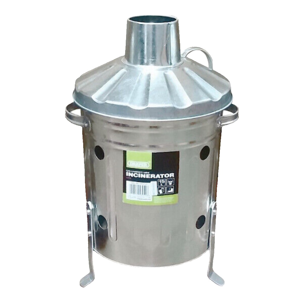 Draper 53250 Mini Incinerator 15L 15 Litre - Galvanised Steel