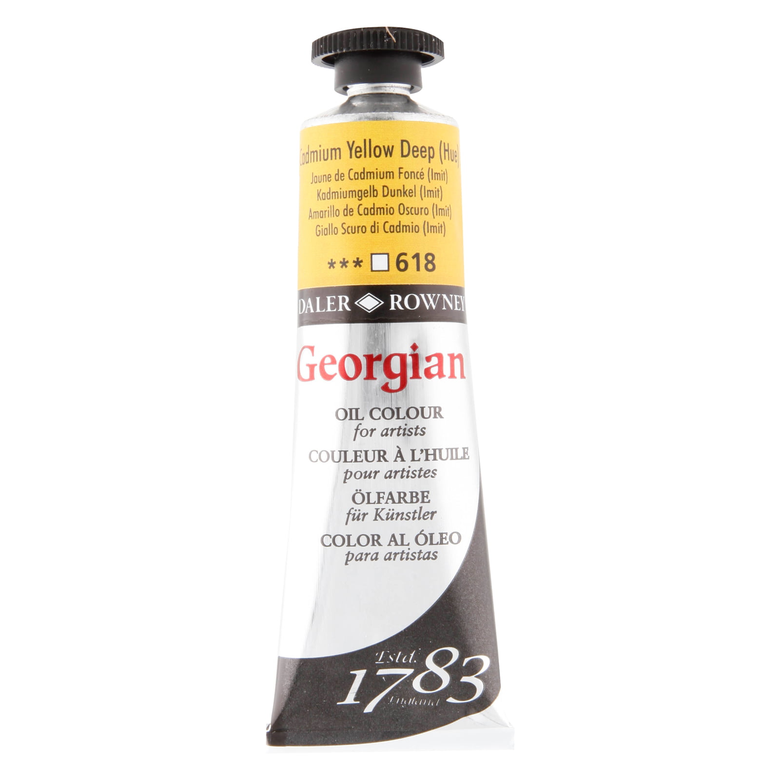 Daler-Rowney Georgian Oil Paint Tube 38ml Cadmium Yellow Deep Hue Art Painting
