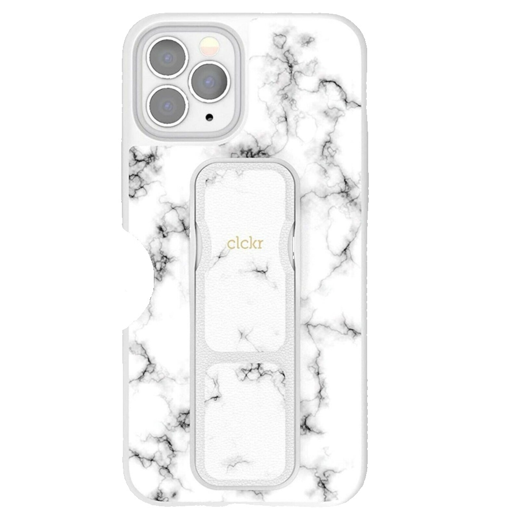 CLCKR Case with Phone Grip and Expanding Stand For iPhone 12 / 12 Pro - Marble