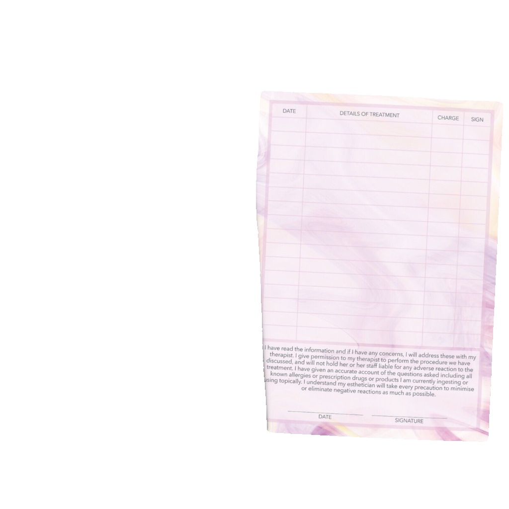 Nail Care Client Record Card Consultation Form PREMIUM Salon x25