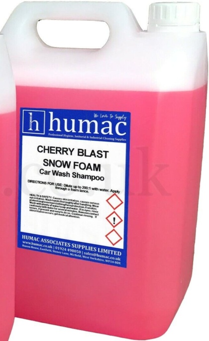 Cherry Blast Hi Foam Snow Foam Car Valeting Shampoo PH Neutral 5L HUMAC