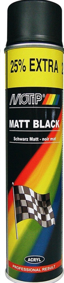 UPOL Power Can Matt Black Aerosol Topcoat Colour Fast Dry Spray Paint 500ml X6