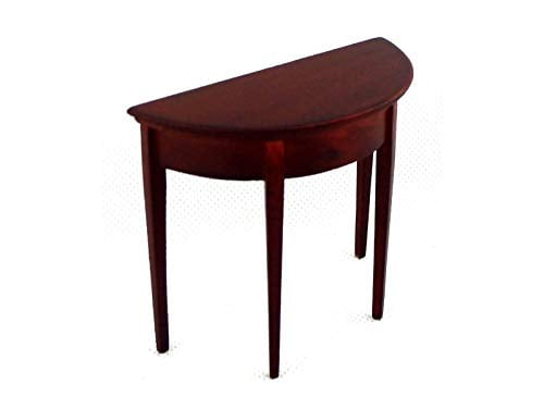 Dolls House Mahogany Half Moon Demi Table Miniature 1/12 Scale Hall Furniture