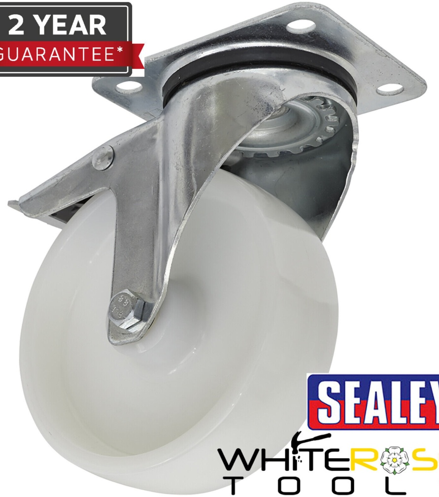 Sealey SCW4125SPL 125mm Castor Wheel with Swivel Plate & Total Lock