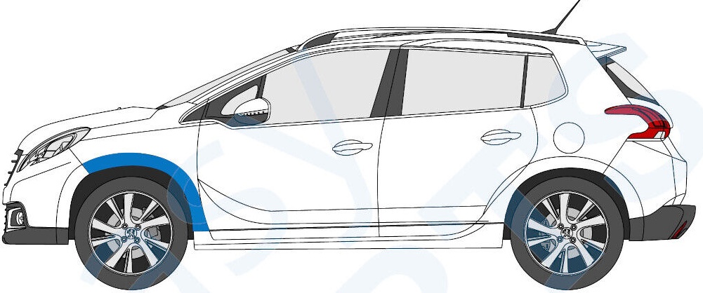 PEUGEOT 2008 2013-2019 FRONT WHEEL ARCH COVER TRIM / LEFT