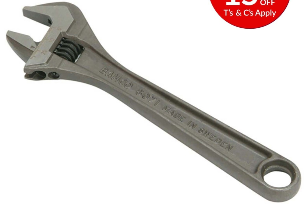 Bahco 8074 380mm 15"" adjustable spanner wrench shifter black phosphate BAH8074