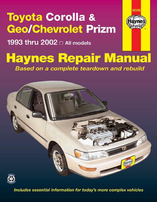 Toyota Corolla & Geo/Chevrolet Prizm (1993–2002) Haynes Repair Manual (USA)