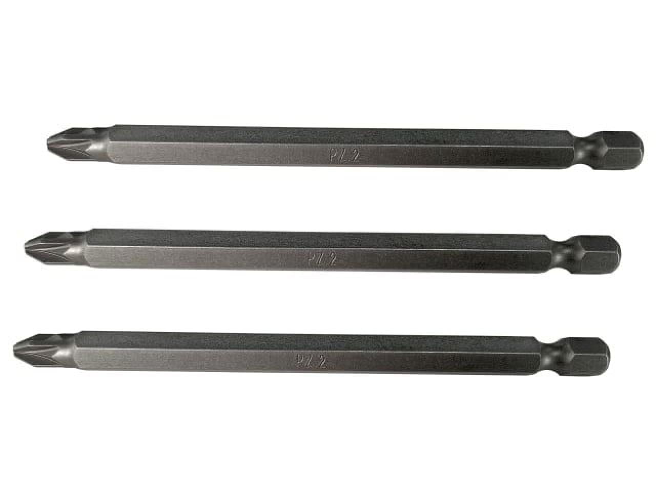Faithfull - Pozidriv S2 Power Screwdriver Bits PZ2 x 100mm (Pack 3)