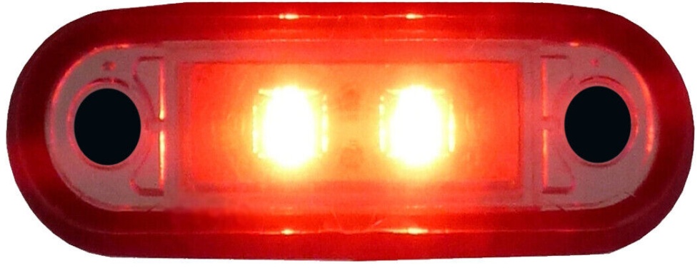 10x 12V/24V FLUSH FIT RED LED MARKER LAMPS/LIGHTS KELSA BAR TRUCK VAN LORRY CAR