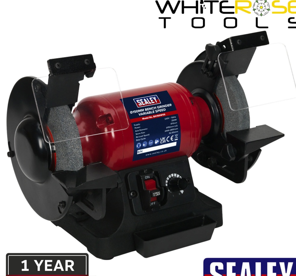 Sealey BG150WVS 150mm Bench Grinder with Variable Speed 250W/230V