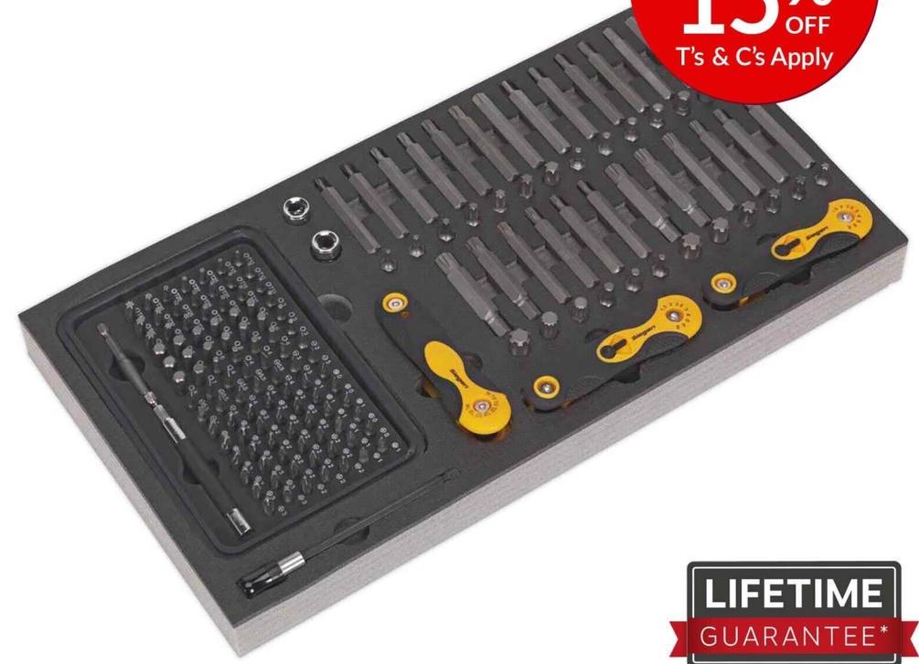 Tool Tray with Specialised Bits & Folding Hex Keys 192pc