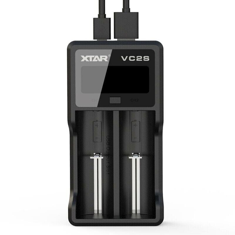 Xtar VC2SL Fast USB Charger for 2 x Li-Ion Batteries *For LED Torch Batteries*