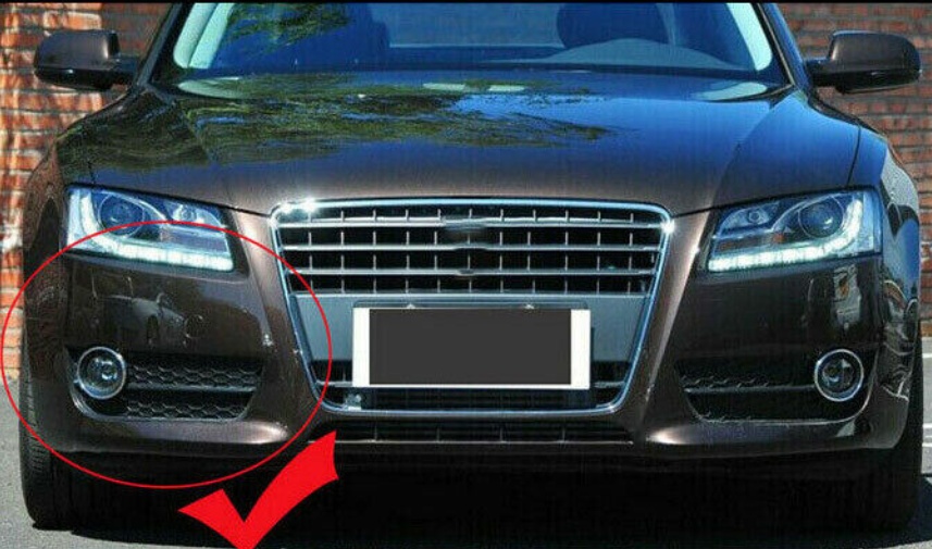 For Audi A5 2008-2011 Honeycomb Style Front Bumper Fog Light Grilles Cover Black
