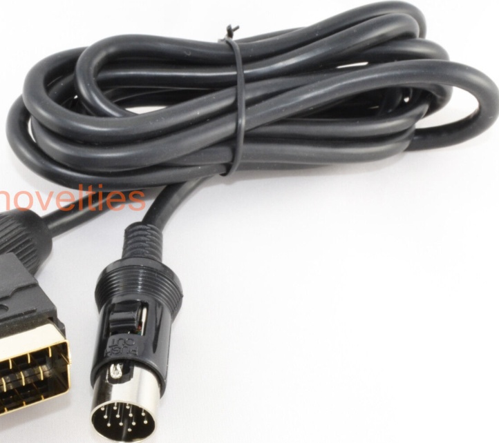 ATARI ST QUALITY GOLD RGB SCART LEAD / VIDEO CABLE - 2 METRES