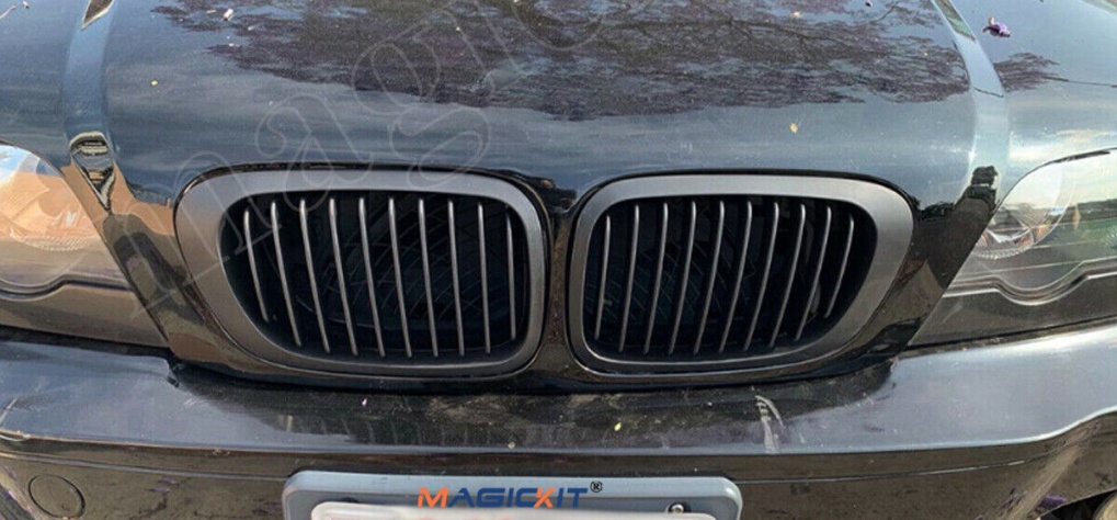 Matte Black Kidney Sport Grille for BMW E46 Coupe/Convertible M3 2Door 1998-2002