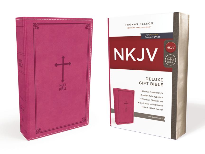 Thomas Nelson Unisex Multicolor Nkjv, Deluxe Gift Bible, Leathersoft, Pink, Red Letter, Comfort - Image 5