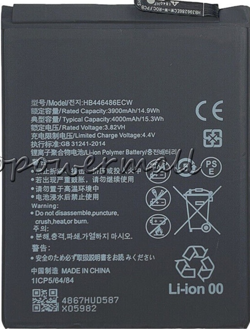 Replacement for Huawei Honor 9X/9X Pro, Nova 5i Battery HB446486ECW