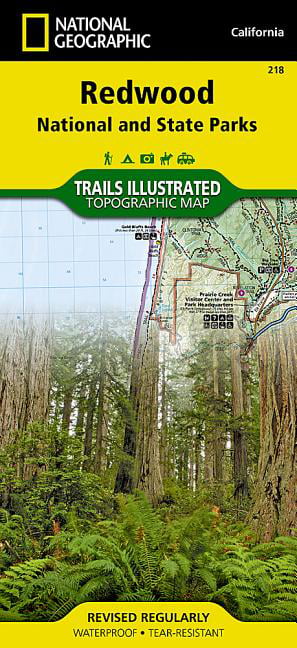 Redwood Parks Map  Trails illustrated national geographic