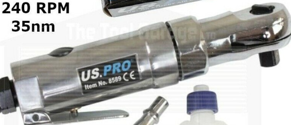 US PRO Tools 3/8"" dr Stubby Mini Air Ratchet Wrench, For Socket Sockets NEW 8589