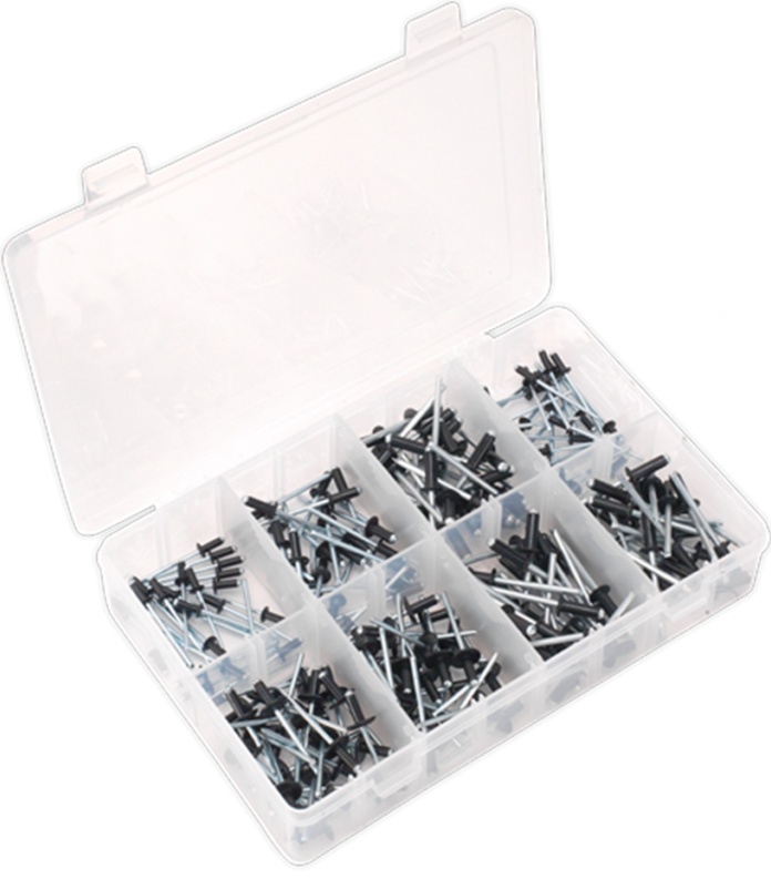 Sealey AB074BR Rivet Assortment Black Anodised 200pc