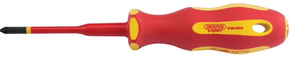 Draper 02165 XP1000 VDE Slimline PZ Type Screwdriver No1 x 80mm