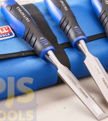 Faithfull 4 Piece Bevelled Wood Chisel Set - Image 3