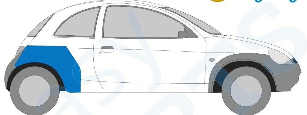 FORD KA 1996-2008 INNER+OUTER REAR WHEEL ARCH REPAIR PANEL / SET / RIGHT