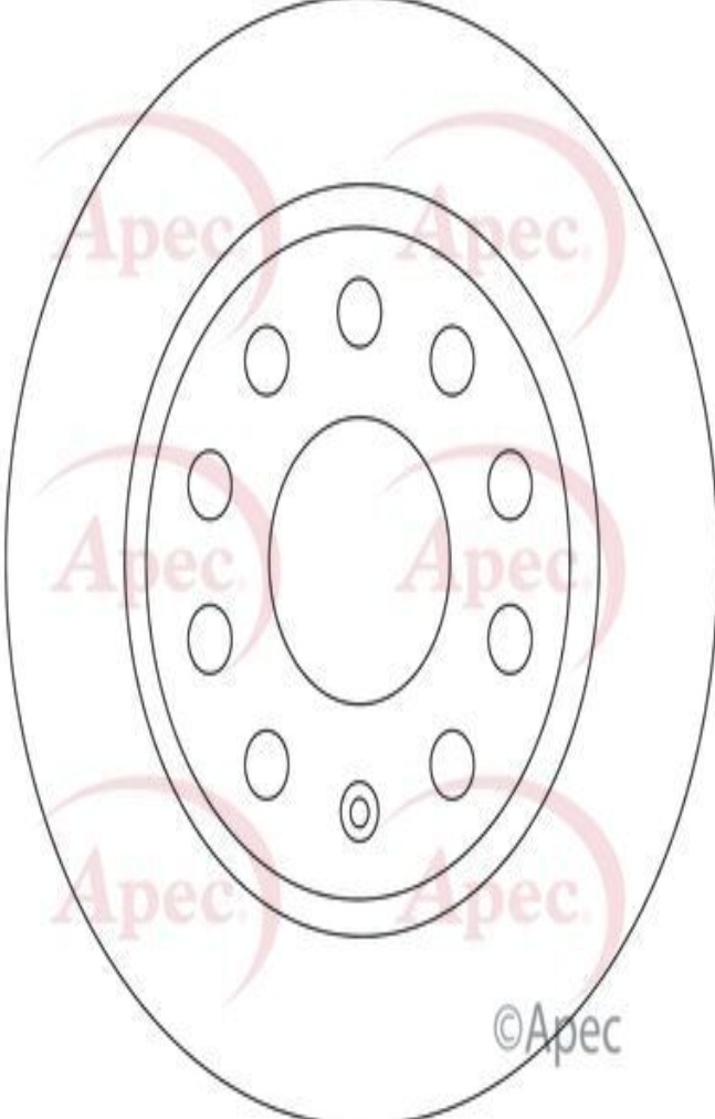 Braking Brake Disc APEC DSK3495 Rear Solid Fits Skoda Octavia Outer Ø 253mm