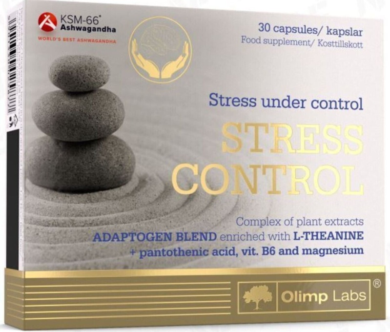 OLIMP STRESS CONTROL ashwagandha KSM-66 plant extracts vitamin B 30 caps