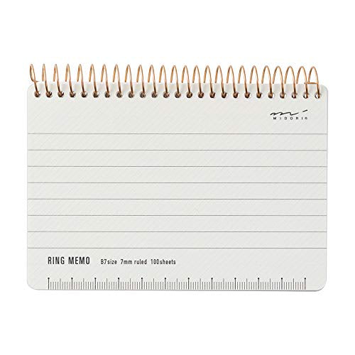 Midori Ring Memo Notebook Basic White