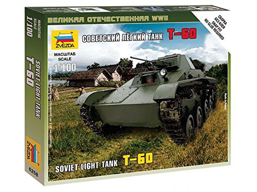 Zvezda 6258 - 1/100 Wargame Addon Soviet Light Tank T-60 - New