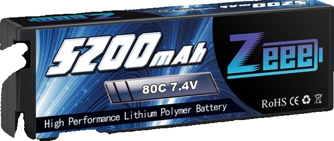 2PCS Zeee 2S LiPo Battery 7.4V 5200mAh 80C XT60 Hardcase for RC Car Truck Boat
