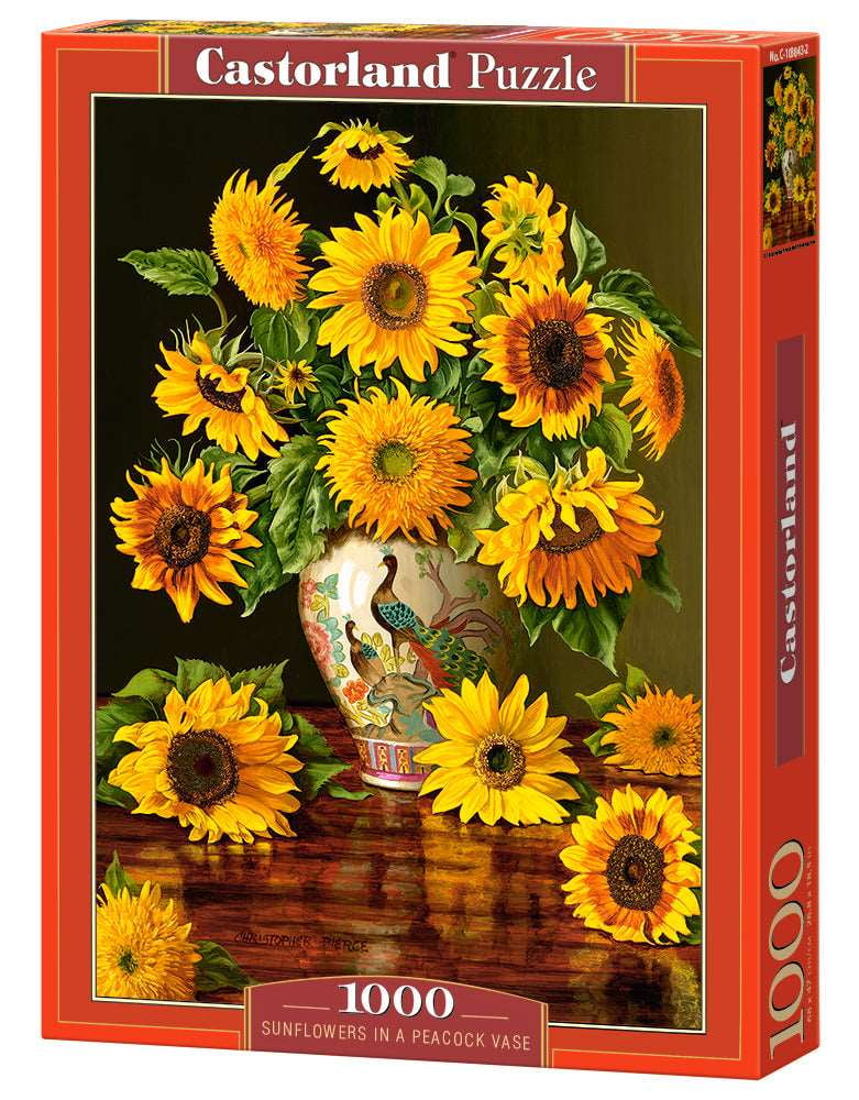 Castorland Jigsaw Puzzle Sunflowers In A Peacock Vase 1000 Pieces