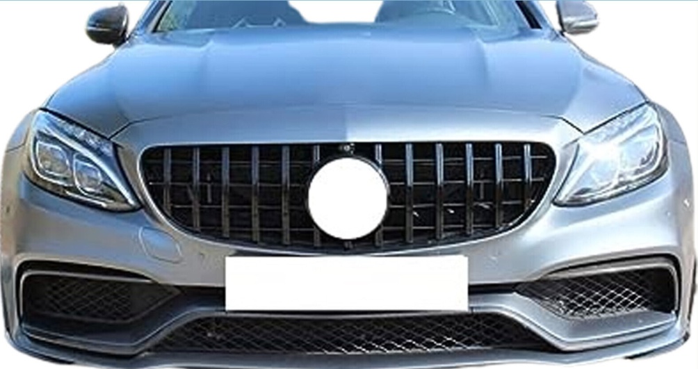 Fits Mercedes C Class W205 2018-2021 Front Bumper Grille Sport Gloss Black 9145588377647 - Image 3
