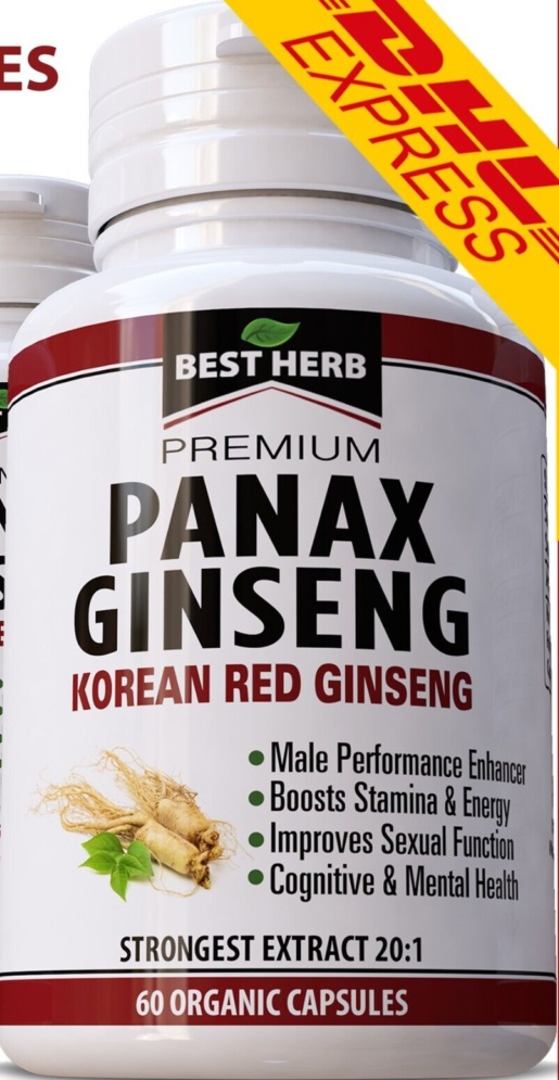 120 x Capsules Korean Panax Ginseng 20,000mg Extract Male PERFORMANCE STAMINA