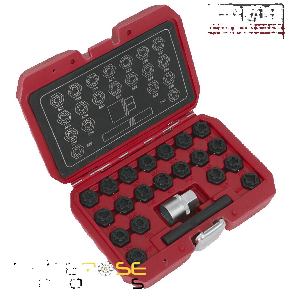 Sealey Locking Wheel Nut Key Set 22pc VAG Garage Storage Case