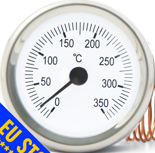 DIAL Thermometer capillary tube Temperature Gauge 0-350C 1,5m remote sensor 52mm