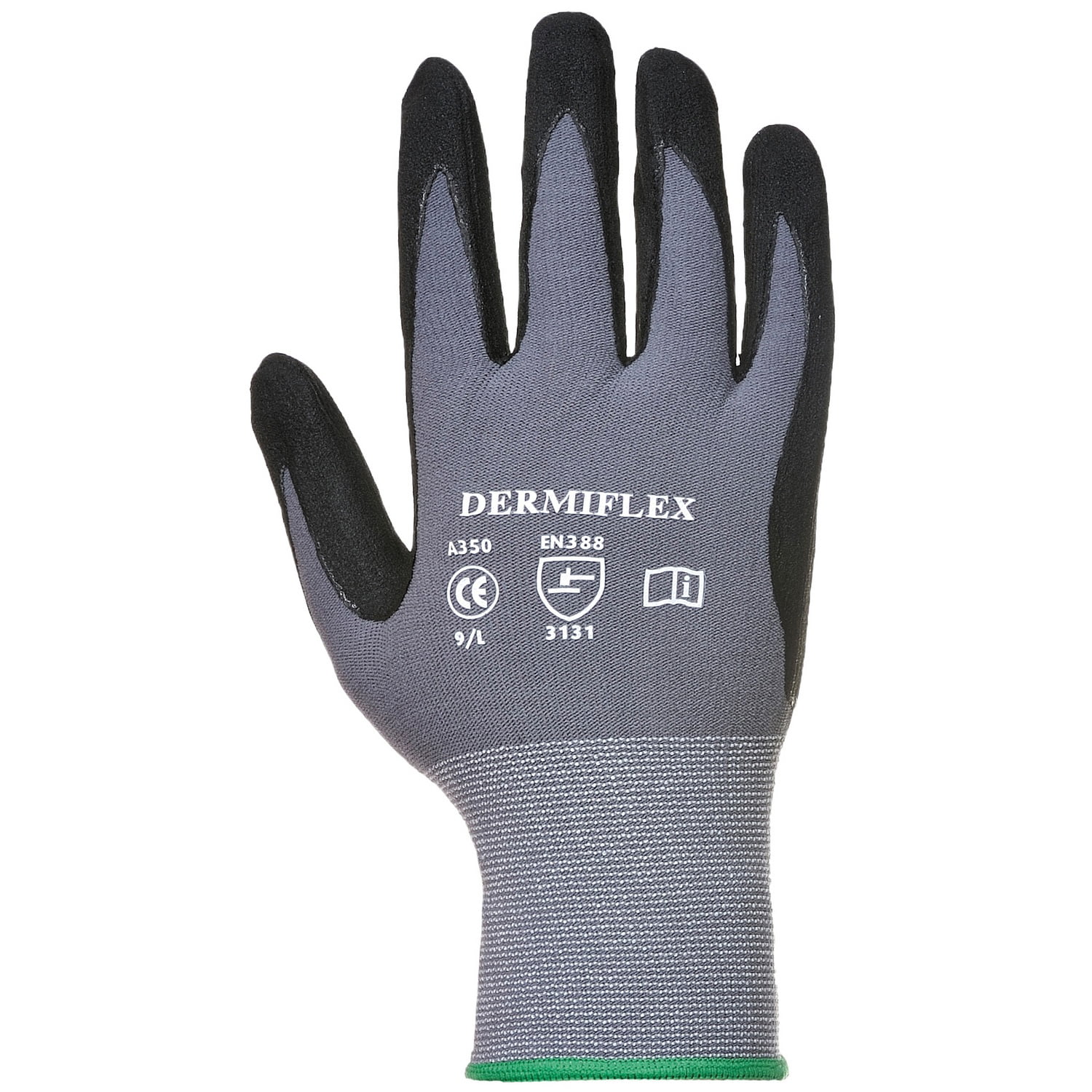 (Xl, Black) Portwest Dermiflex Safety Work Gloves (Pack Of 2) 5059269180300