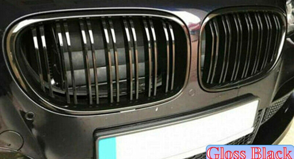 Gloss Black Front Kidney Grill Dual Slats for BMW F01 F02 740i 750li 760li 09-15