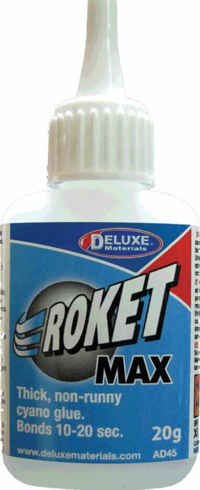 ROKET MAX CA 20g Thich cyano gap fill Glue cyanoacrylate AD45 Deluxe Materials