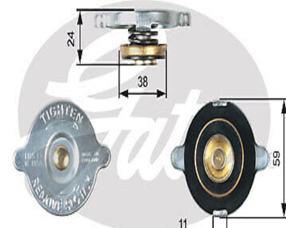 Radiator Cap 59mm Outer ⌀ 24mm Height Engine System Fits Audi 80 GATES RC120 - Image 4