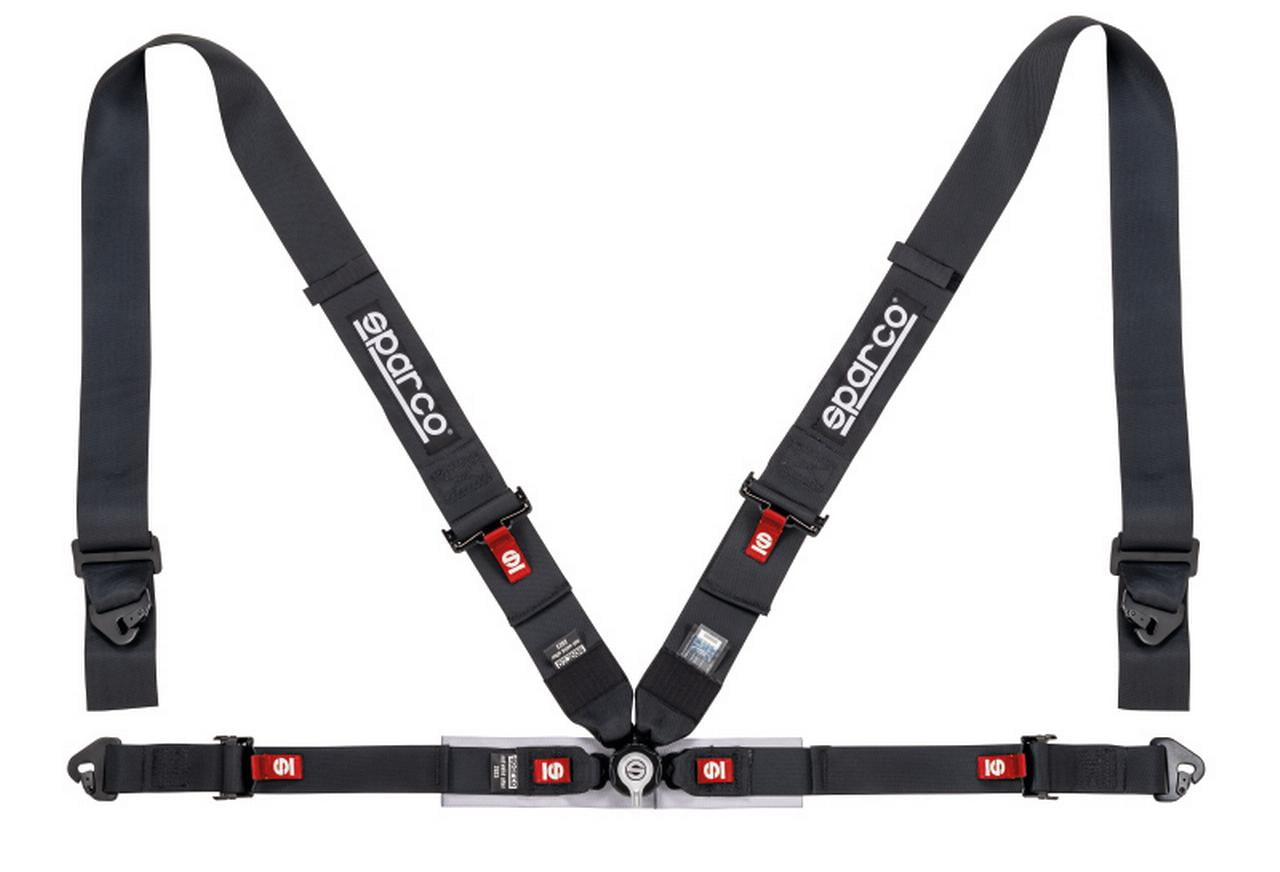 Sparco 4 Point Sport H-4 Harness (Black) - FIA Approved - Race / Rally / Track