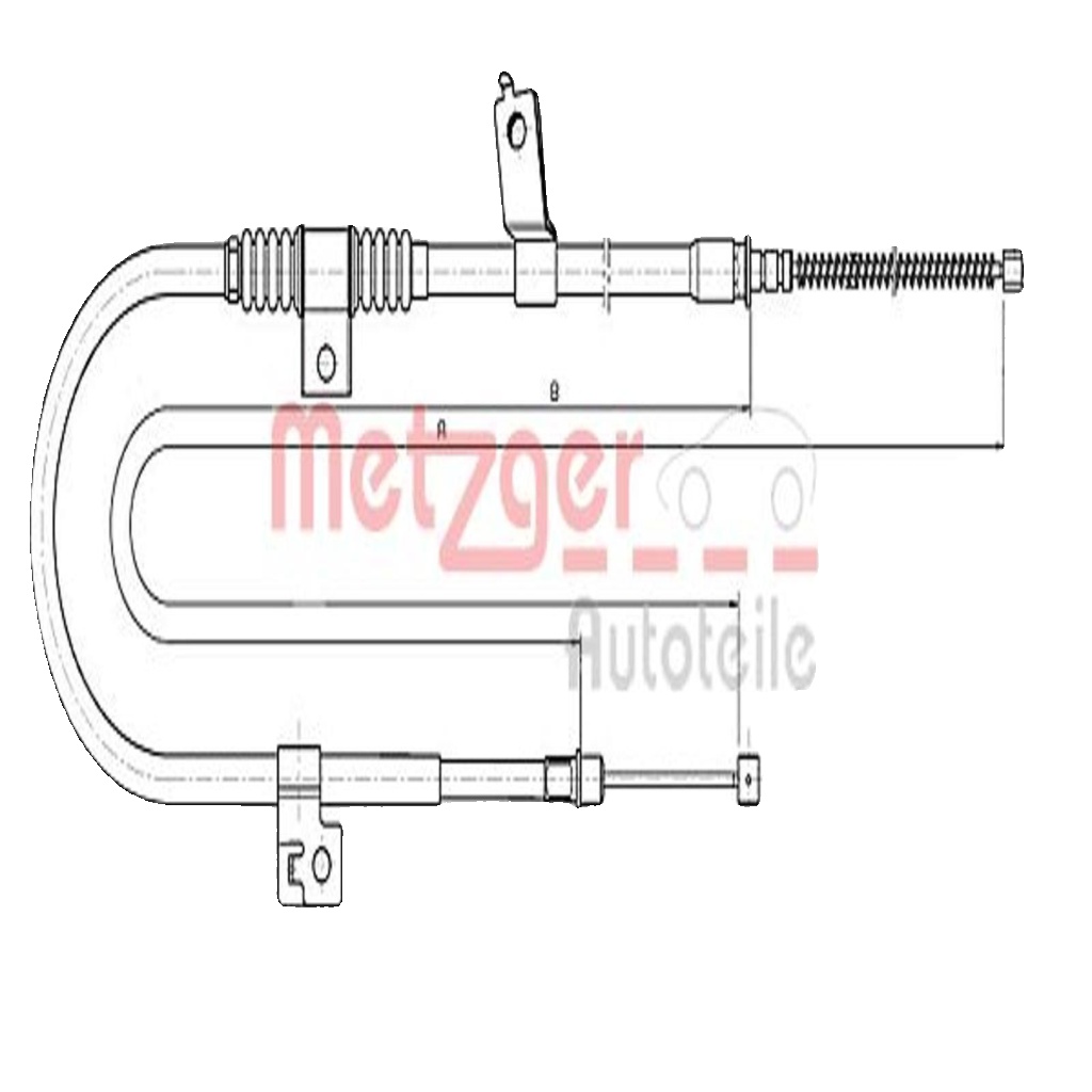 Original METZGER Cable Handbrake 17.2291 For Citroën Mitsubishi Peugeot