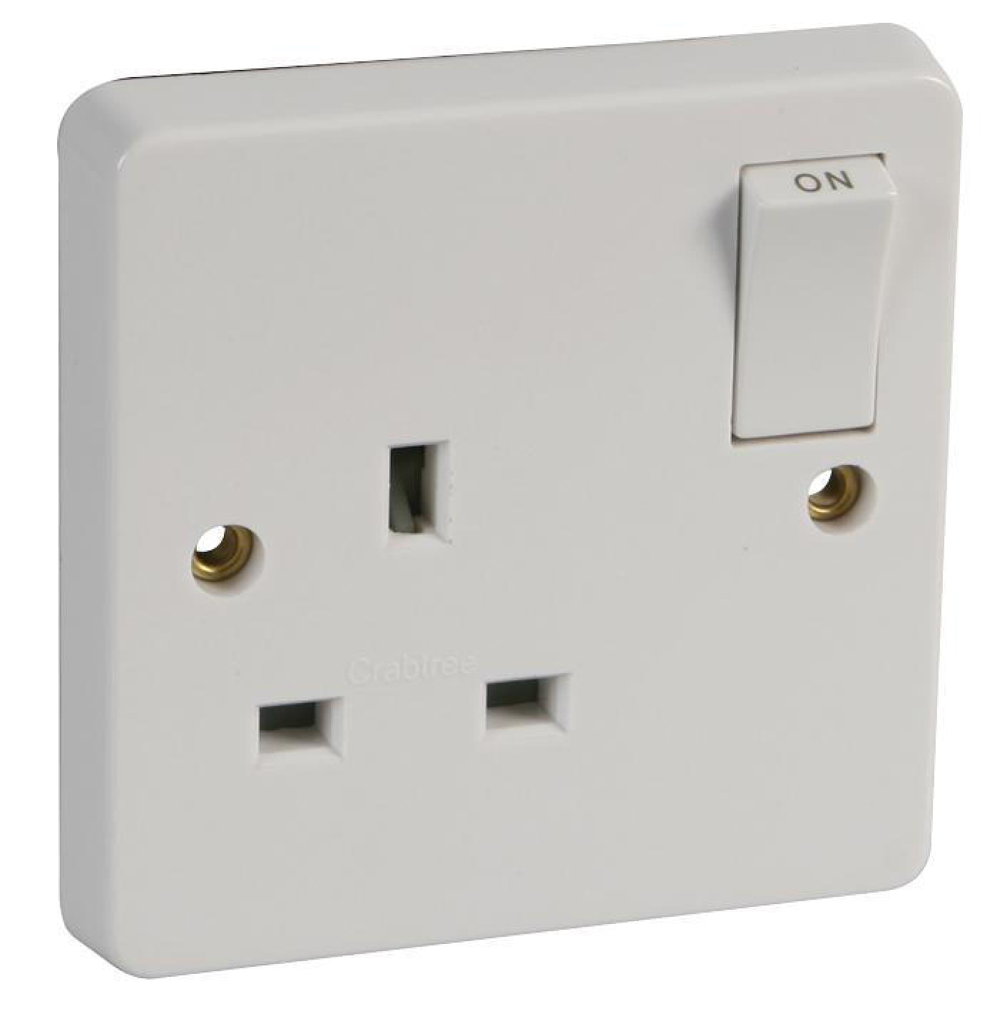 Crabtree 4304 White 13A 1 Gang Single Switched Socket Outlet X 10