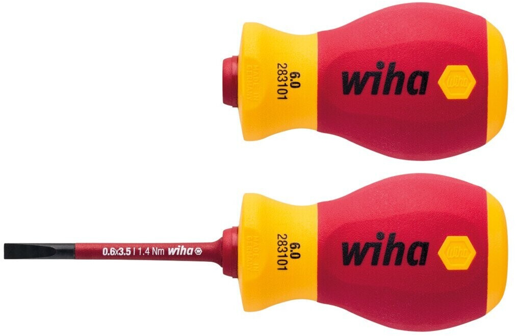 Wiha 41229 SoftFinish VDE Electric Screwdriver Handle SlimVario Stubby Insulated