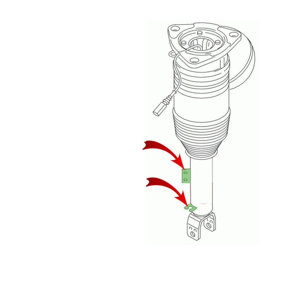 VW Phaeton Shock absorbing strut air suspension rear left 3D0616001G