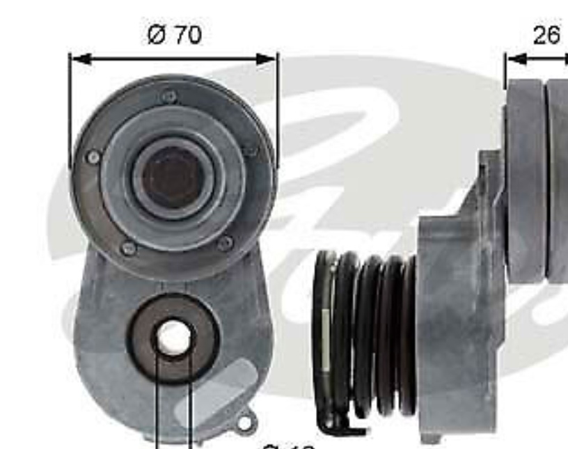 Gates T38496 V-Ribbed Belt Belt Tensioner Fits Honda Opel Vauxhall - Image 7